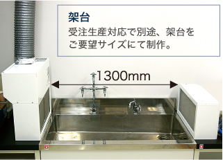 架台 受注生産対応で別途、架台をご要望サイズにて制作。